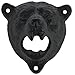 Cast Iron Wall Mount Grizzly Bear Teeth Bite Bottle Opener (Black)