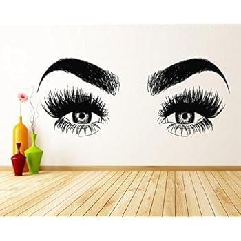 Lash Decor Lash Decal Salon Decorations for Wall Eyelash Wall Stickers Beauty Salon Decor Beauty Wall Decals Eyelash Wall Decal Salon Wall Decals Lash Decals for Walls Lash Wall Decal (16x40 inch)