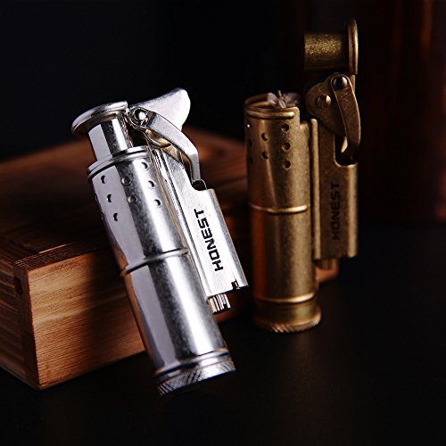 Vintage Lighter,Brass Lighter Wheel Kerosene Lighter Creative