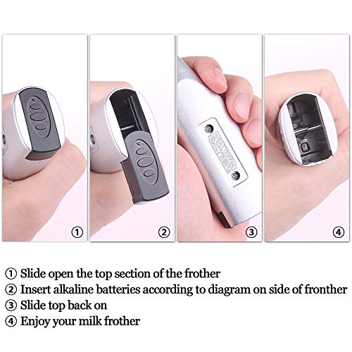 HaavPoois Milchaufschäumer Handheld, Edelstahlmischer Schaumkaffee Aufschäumer Electric Schneebesen Schneebesen für… – Bild 6