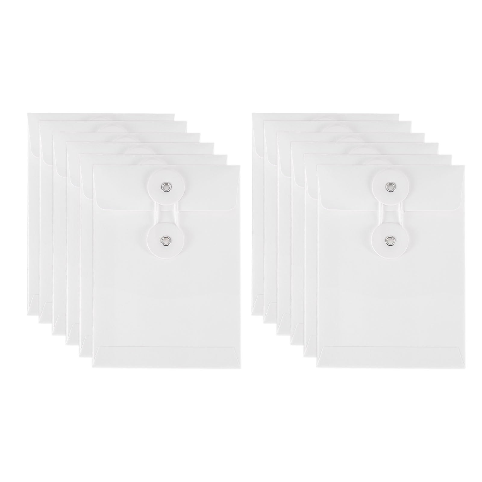 PATIKIL 12 Pcs Kraft Paper Envelope with String Tie Closure, 5.5 x 4 Inch Vintage Envelopes File Folder Bag for Office Business Home Card Storage Document Organize, White