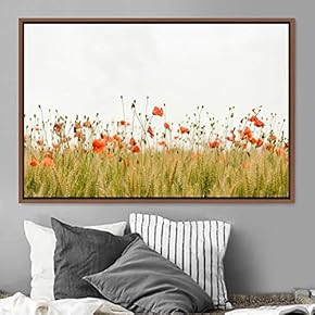 signwin Framed Canvas Wall Art Bright Flowers Closeup...