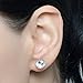 Cocorina Round Cut Cubic Zirconia Magnetic Earrings 7mm - Unisex