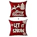 Happy winter snowflake let it snow Christmas pine tree merry Christmas gift Throw Pillow Cover Cushion Case Cotton Linen Material Decorative 18X18Inches