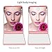 Bukm Magnifying Makeup Mirror Ultra-thin Led Lighted Compact Travel Makeup Mirror, Portable Folding Cosmetic Mirror 8 Bright LED Lights Adjustable Brightness Magnification Vanity Mirrors (Pink)