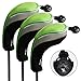 Andux Golf Hybrid Club Head Covers with Dial No. Tag Pack of 3 (All The Same Size) Black/Green