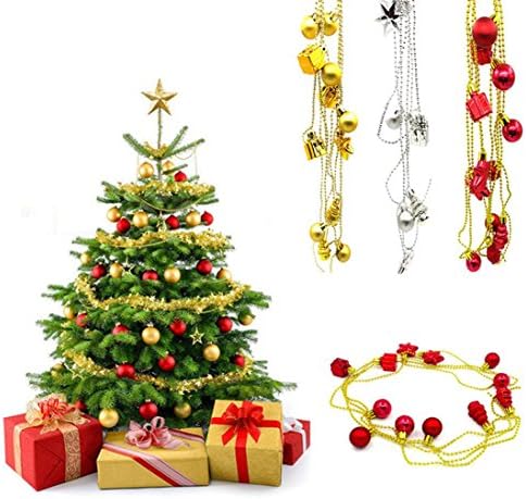 Christmas Bead Chain, Misaky Garland 3m Gold ideal for Tree Room Decorations Art / 118 Inch