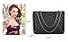 Quilted Handbags for Women Metal Chain Strap Purse Shoulder Bags (Black)