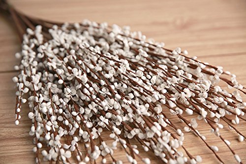 Artificial Flowers Fake Flower 10 Pieces Artificial Winter Jasmine Flowers for Wedding Bouquet Bride Holding Garlands Vine DIY Floral Art Plant Wedding Home Office Party Yard Decoration, White 29"