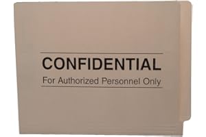 ECOM FOLDERS 11 pt Manila Folders, Full Cut 2-Ply End Tab, Letter Size, Fastener Pos #1 & #3, "Confidential" Printed (Box of 50)