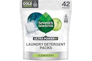 Seventh Generation, Laundry Detergent Packs Ultra Power Plus 42 Count, 29.6 Ounce