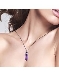 Beadnova - Collar con colgante hexagonal y cadena de acero inoxidable