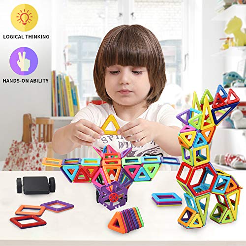 image for HOMOFY 108 PCS Magnetic Building Blocks Set for Kids 3+, Magnetic Cons