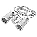 Aomekie Opera Glasses Binoculars 3X25 Theater Glasses Mini Binocular Compact with Chain for Adults Women Kids in Musical Concert（Silver）