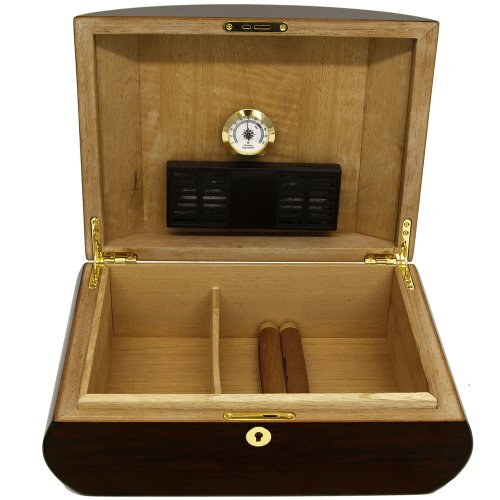 75-Cigar Luxury Humidor Cigar Storage Tobacco Rich Mahogany Finish- La Jolla - Thumbnail 2