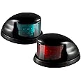 Sebnux LED Boat Navigation Light Red and Green LED Marine Navigation Light Boat Bow Light for Pontoon and Small Boat (Black)