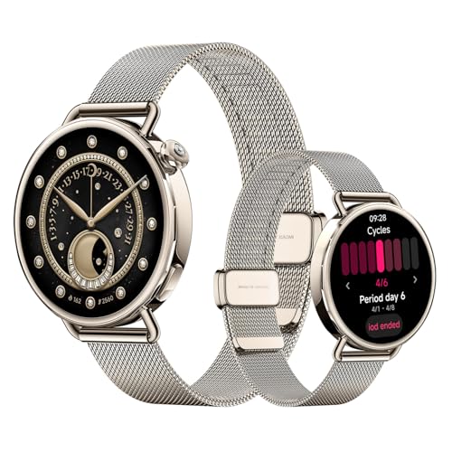 XIAOMI Watch S4 41mm Smartwatch – Edelstahlgehäuse, Ultraleicht, 150+ Sportmodi, präzise Menstruationszyklus-Vorhersage, Sicherheits-Notruffunktion, Milanaise-Armband (Sonnenuntergangs-Gold)