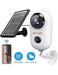 Security Camera Outdoor Wireless - Solar Rechargeable Battery Powered IP Cameras for Home WiFi - House Surveillance System CCTV Cam - HD 1080P,Motion Detection,2-Way Audio,Waterproof,Night Vision