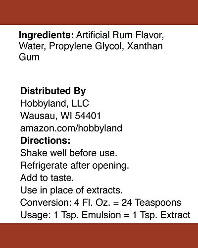 Hobbyland Bakery Emulsions (Rum Emulsion Flavoring, 4 fl oz) Rum Baking Emulsion - Thumbnail 5