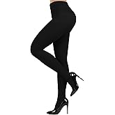 Buauty 80D Tights for Women Velvet Opaque Black High Waist Pantyhose, Control Top Stockings Soft Darable Pantyhose