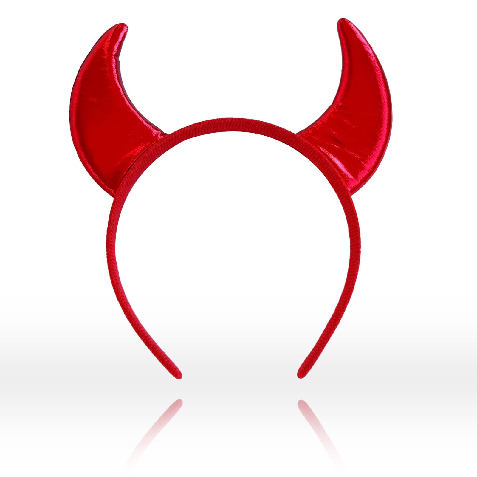 iwiio Red Devil Horns Headband PVC Devil Ears Headband Halloween Accessories Red Devil Costume Fancy Costume Cosplay Party Favors