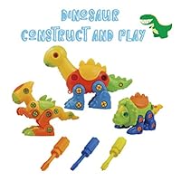 Haite Take Apart Dinosaur Toys, STEM Learning, DIY Educational Construction Engineering Building Blocks Set, Pack of 3