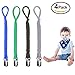 Baby Pacifier Clips for Boys - 4 Pack Braided Pacifier Holder, Hand-Made Pacifier Leash for All Pacifiers, Teether Toys, Soothie (Navy Blue/Grey/Green/Blue)