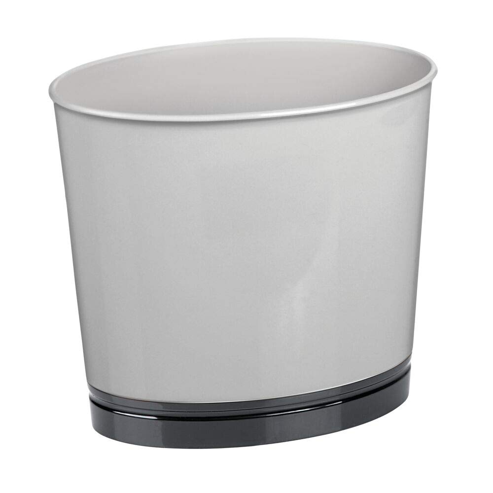 mDesign Bathroom Waste Bin Oval Cosmetic Bin with an Elegant Look Waste Paper Bin for