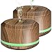 Diffusers for Essential Oil 2 Pack, Mogomiten 450ML Wood Grain Essential Oil Diffuser Ultrasonic Aroma Diffusers Humidifiers for Large Room with 8 Color LED Light 4 Timer Settingsthumb 1
