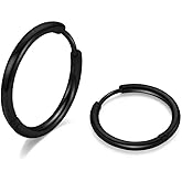 316L Surgical Steel Hoop Earrings, 6mm-20mm Huggie Earrings Men Hypoallergenic, Small Sleeper Mens Hoop Earring Cartilage Earring for Women 20G 18G