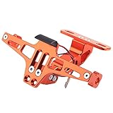 EasyGO Universal Motorcycle CNC License Plate Holder Bracket with LED Light for KTM Duke 125 200 390 690 Suzuki (Orange)