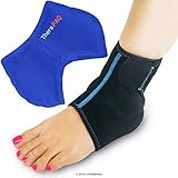 Foot & Ankle Ice Wrap with Hot & Cold Gel Pack | Adjustable, Multi-Purpose, Microwaveable, Freezable and Reusable (XS-XL)