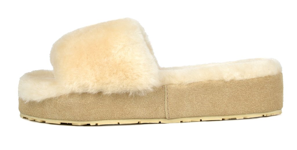DREAM PAIRS Women's New Spa-01 Natural Faux Fur Slide Fluffy Comfy Winter Slippers Size 7.5-8 M US - Image 4