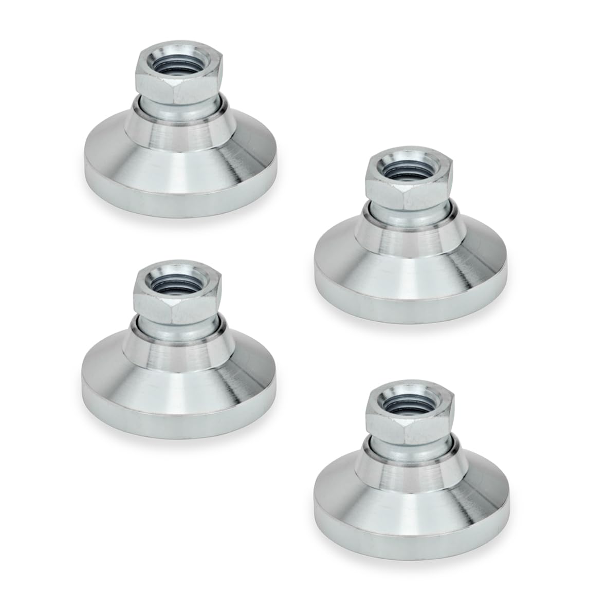 Ganter Normelemente Joint feet with Threaded Bushing - GN 343.1-25-M6-OS | Galvanised Steel, Blue passivated, Pack of 4
