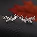 YOQUCOL Silver Tone 3D Butterfly Zirconia Crystal Ear Vine Climber Wrap Earrings For Women