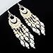 Voberry Women's Bohemian Classical Fringed Long Section Of Big Beads Pendant Drop Tassels Hook Dangle Earrings (White)