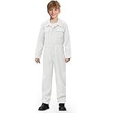 BesserBay Kids Long Sleeve Coveralls Solid Color Jumpsuit with Pockets 4-16 Years