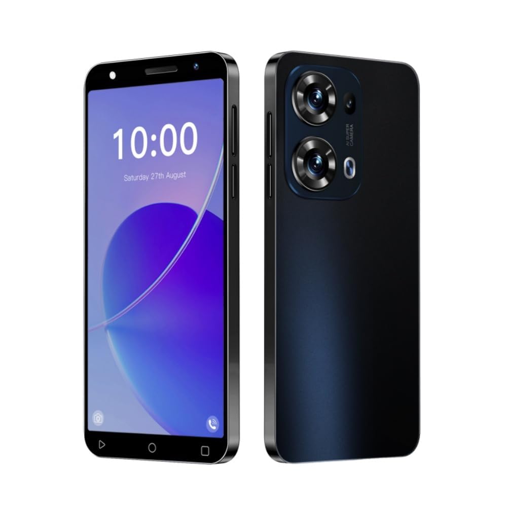 LatsYrs 4G Smartphone,5.0 inch HD Display, 2GB and 16GB /Expandable to 128GB, Android 10.0,3500mAh Long-Lasting Battery,Dual SIM Dual Camera,Face ID Unlocked Mobile Phone (Black)