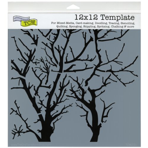 Crafters Workshop Template, 12 by 12-Inch, Branches Reversed