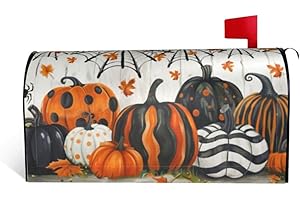 ADIKJXQH Fall Mailbox Cover Standard 18 X 21 Inch Autumn Pumpkin Magnetic Mailbox Cover Waterproof Post Wraps Maple Leaves Thanksgiving Mailbox Post for Home Decor Seasonal Mailbox Covers