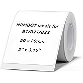 NIIMBOT Labels for B21/B1/B3S/K3 Label Printer, Thermal Stickers 2'' x 3.15''(50x80mm), Waterproof, Oil-Proof Label Tape, 1 Roll of 95 White Sticker Labels