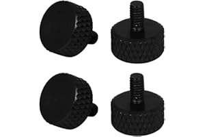 uxcell uxcellComputer PC Graphics Card M3.5x6mm Flat Head Knurled Thumb Screws Black 4pcs