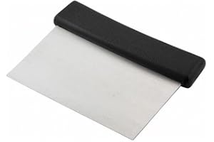 Winco Winware Stainless Steel Dough Scraper with Plastic Handle, 6.25" x 4.25" x 0.75"