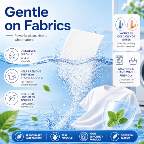 Laundry Detergent Sheets, 300 Loads, Fresh Linens Scent Travel Laundry Detergent for photo 8