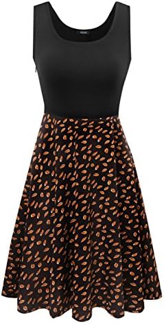 Malist Women's Summer Casual Scoop Neck One-Piece Midi Slimming Dress Sleeveless for Party in 2018(Style C/L)