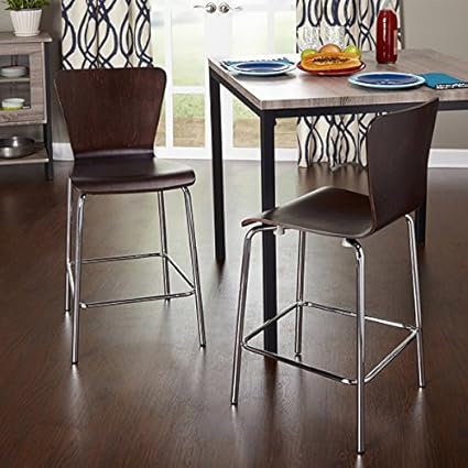 Amazon Simple Living 24 inch Pisa Stool Set of 2 Espresso