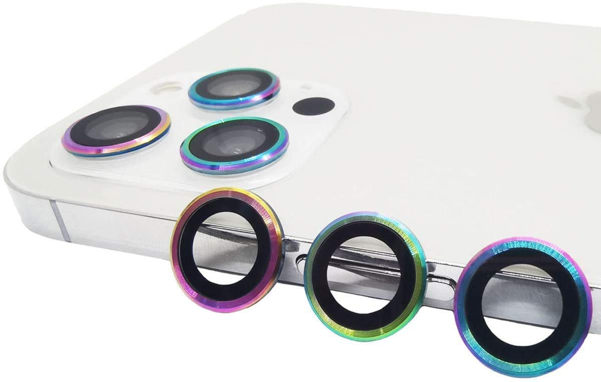 Metallic Rainbow Camera Ring Lens Protector with Glass Amazon.in