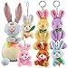 Pre-Filled Easter Eggs with Plush Bunny, Jumbo 7” Bright Colorful Easter Eggs Prefilled with Variety Plush Bunnies Combo Set