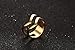 HUANIAN Fashion Gold Plated Stainless Steel Double Chevron V Shape Knuckle Midi Ring for Women