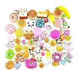ABOZY 30pcs Cute Soft Squishy Foods,Panda Bread Cake,Charm Gift,Cell Phone Straps,Random Shape